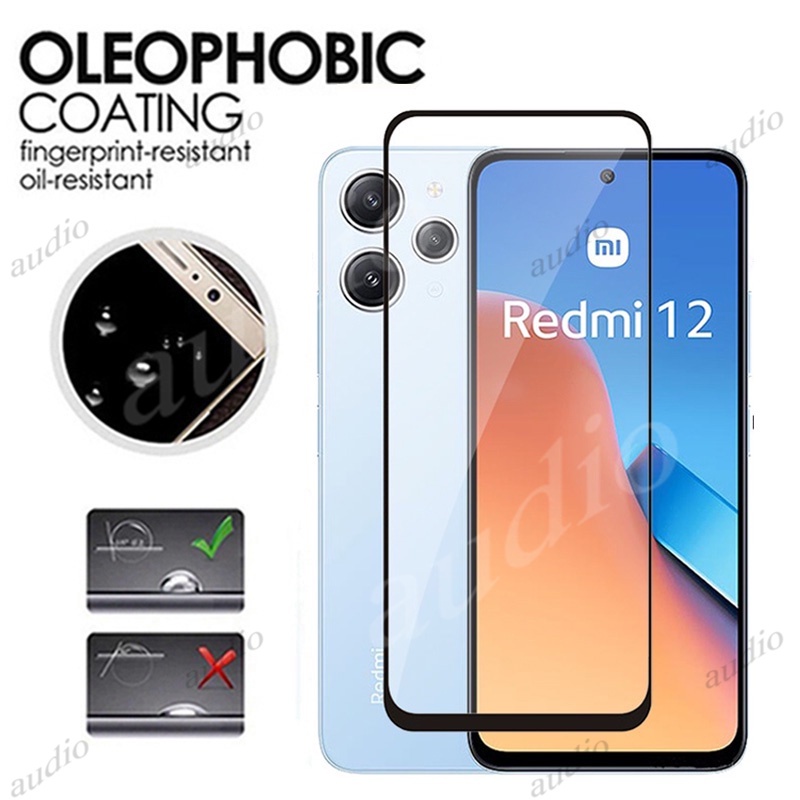 Phim bảo vệ toàn màn hình kính cường lực 2In1 có bảo vệ ống kính máy ảnh cho Redmi 13 12 4G Redmy 13 12 Redmi13 Redmi12 4G 2024 Phim bảo vệ màn hình điện thoại