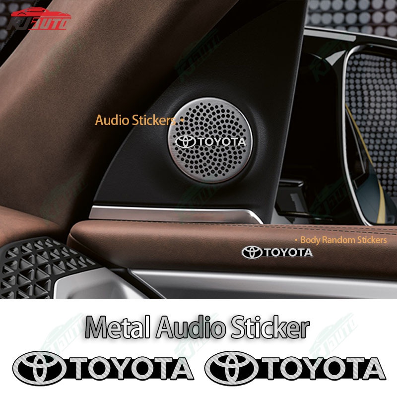 Miếng Dán Kim Loại Nhôm 3D Trang Trí Xe Hơi Toyota Hilux Innova Corolla Cross Rush Calya Yaris Vios Avanza Raize Veloz Sienta