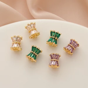 Miếng Đệm Hạt 14K Vàng-Clad Màu Vàng Giữ Màu Zircon Eo Nhỏ Tự Làm Handmade