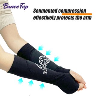 Bracetop 1 đôi tay áo nén cho trẻ em / người lớn nẹp cánh tay cho bóng rổ, bóng chuyền, vớ cánh tay tennis thoáng khí chống trượt phụ kiện đồ bảo hộ cho nam giới nữ