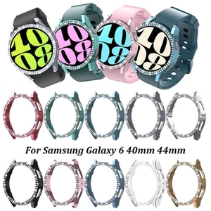 Vỏ kim cương đôi cho Samsung Galaxy Watch 6 44mm 40mm Vỏ nhựa khung cứng Vỏ bảo vệ