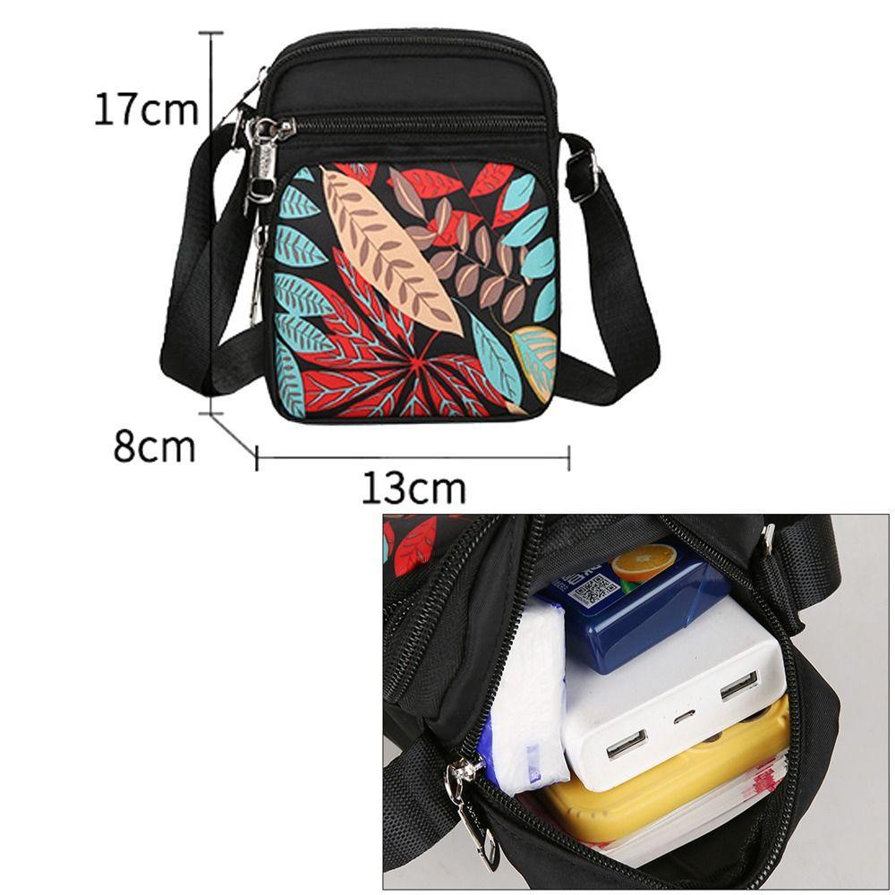 Túi vuông nhỏ HOBBYIN, Túi đeo vai Mini Nylon, Gói ngực nhiều lớp in thời trang Nam Nữ
