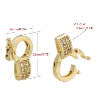 Jay Mặt dây chuyền có thể hoán đổi cho nhau Bail Clasp Kẻ sọc Zircon Shortener Khóa kết nối Trang sức Dangle Làm đồ dùng