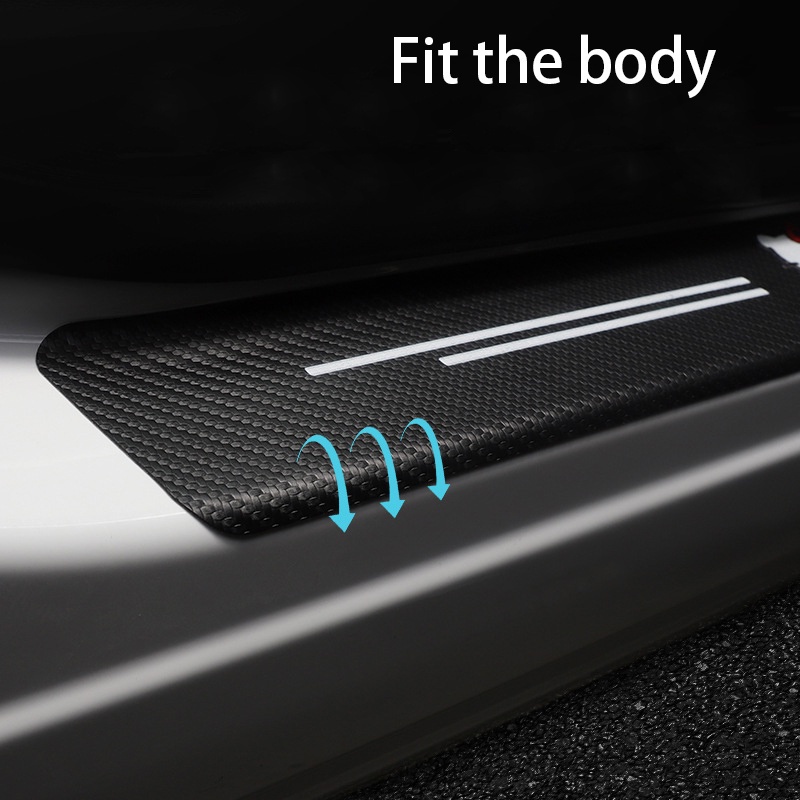 Bộ 4 Dải Dán Bảo Vệ Khung Cửa Xe Hơi Bằng vinyl / Sợi carbon Chống Trầy Xước Tiện Dụng