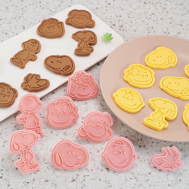 Khuôn cắt bánh quy hoạt hình 3D, 8 khuôn/bộ, bấm tạo hình trái cây, dùng cho bánh ngọt, bánh trung thu, thực phẩm bổ sung, hấp, dụng cụ nướng