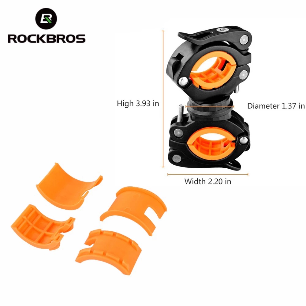 Giày ROCKBROS 360 Độ Với Thiết Kế Xoay 360 Độ Cá Tính° Giá Đỡ Đèn Pin LED Đầu Xoay Cố Định Phía Trước / Sau Xe Đạp