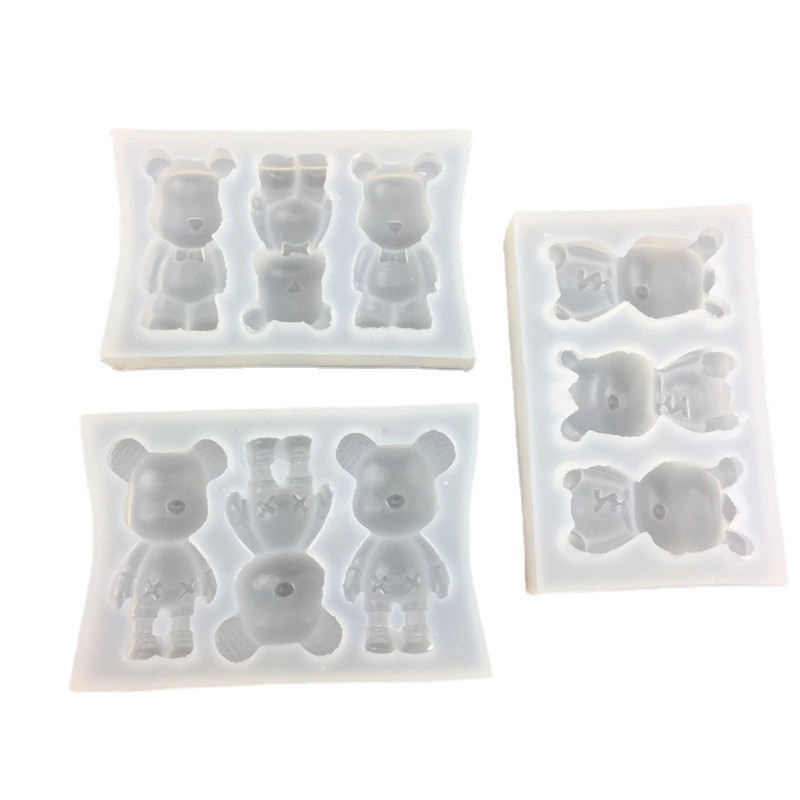 Khuôn Làm Bánh Bằng Silicone Hình Gấu Ăn Kem / Kẹo Đường / Kẹo / Xà Phòng DIY
