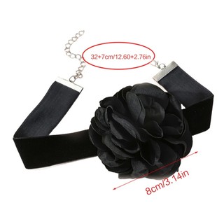 Vòng Cổ choker Dây Nhung Mặt Hoa Hồng Phong Cách Gothic 1