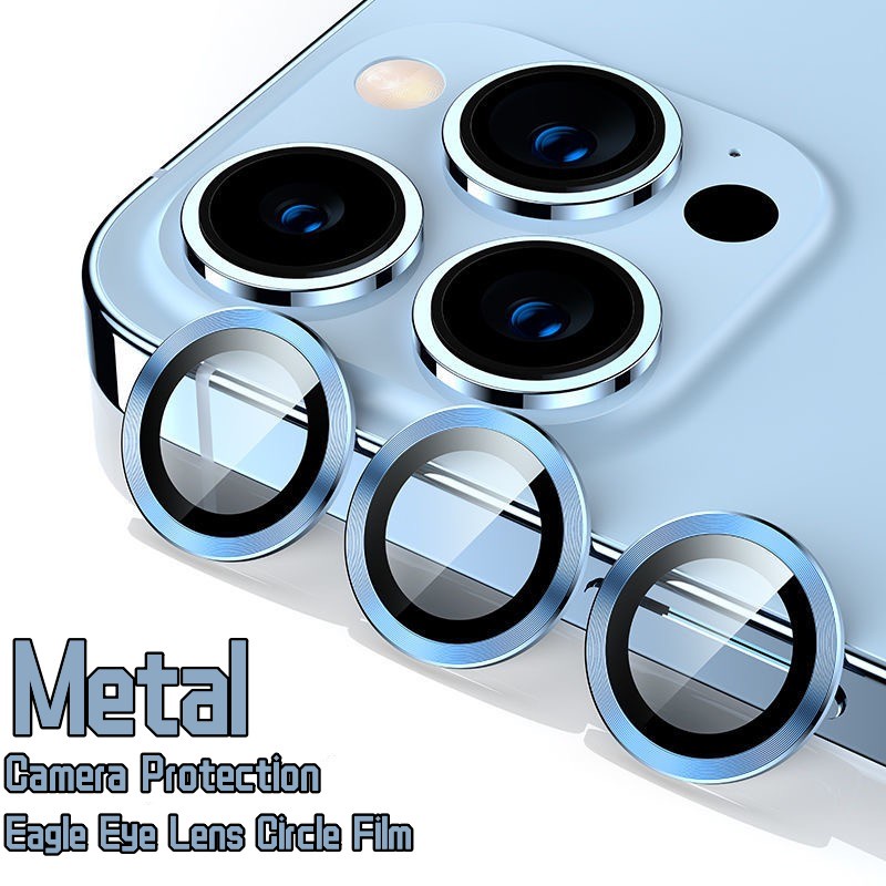 Vòng nhôm kim loại bảo vệ iPhone 17ProMax 16Pro 16Plus 15ProMax 14 Kính cho iPhone14 / 13 / 12 / 11 / Pro / Max / Plus / 12 / 13 / Mini Vòng máy ảnh Kính Phim bảo vệ ống kính điện thoại
