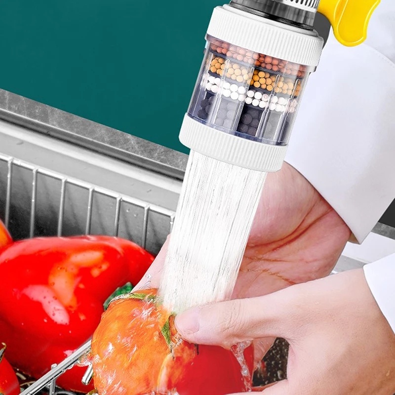 Đầu Lọc Vòi Hoa Sen 6 Lớp Xoay 360 Độ Bằng Than Hoạt Tính Thông Dụng Cho Nhà Bếp