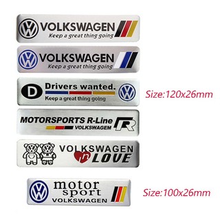 Miếng Dán Kim Loại Trang Trí Thân Xe Hơi Volkswagen VW R line GTI Polo Fox Gol Up Golf Beetle Santana Sagitar Tiguan Passat Touran Jetta Caddy Shsran Vento