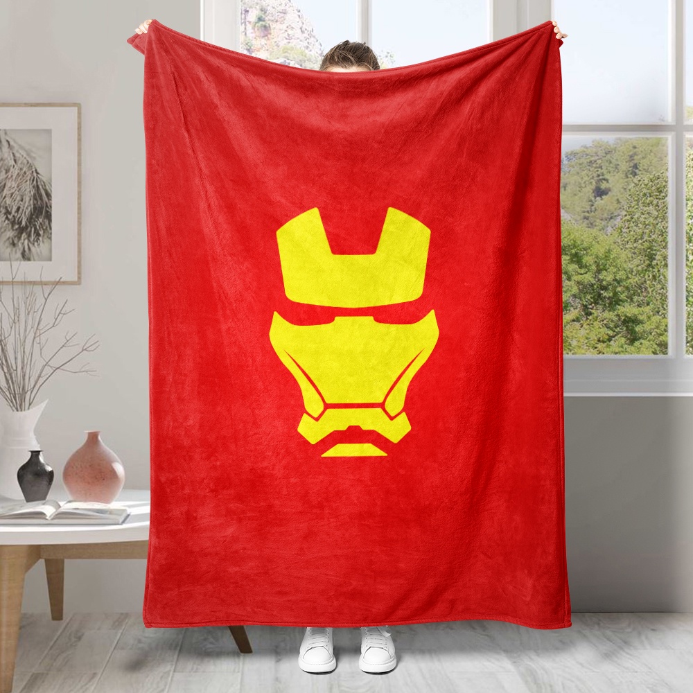 Chăn flannel Điều Hòa Không Khí In Hình iron man Một Mặt Làm Quà Tặng Tốt Nhất Cho Mọi Người