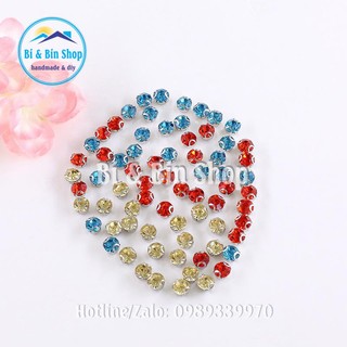 100 Viên Đá Đế S20-5mm Tròn 2D Hạt Pha Lê Đính kết Trang Phục, Làm Phụ Kiện Thời Trang