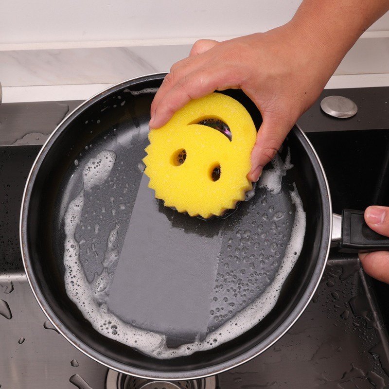 Set 1 / 5 Miếng Bọt Biển Lau Chùi Chén Dĩa Thấm Hút Nước Nhanh Khô Tiện Dụng