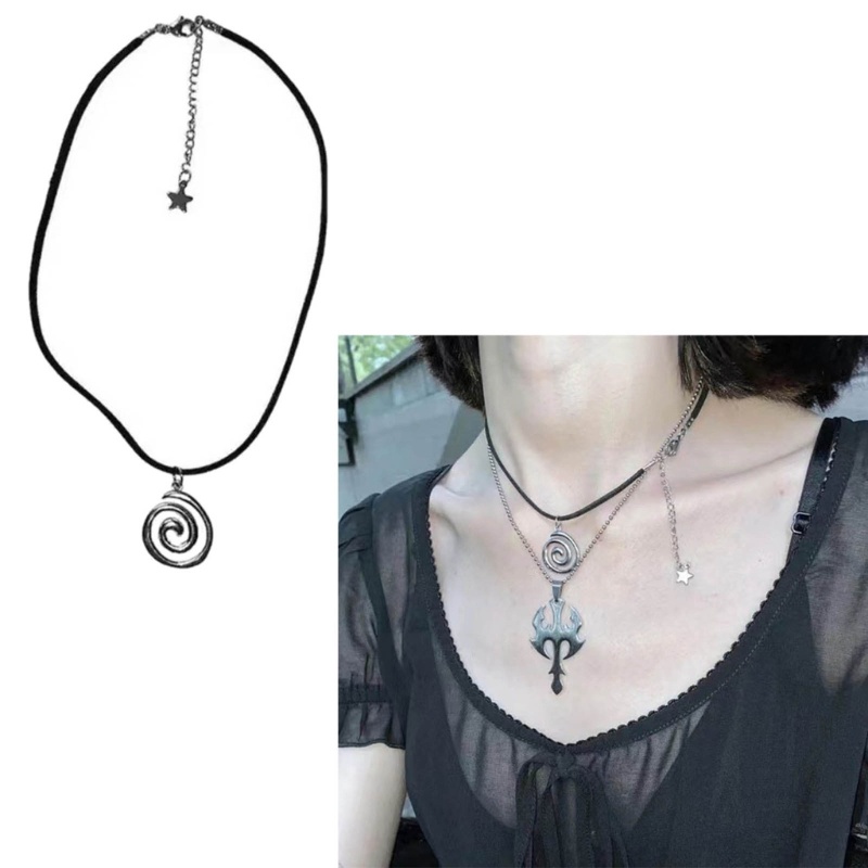 Vòng cổ choker y2k phong cách retro với ngôi sao mặt dây pu handmade