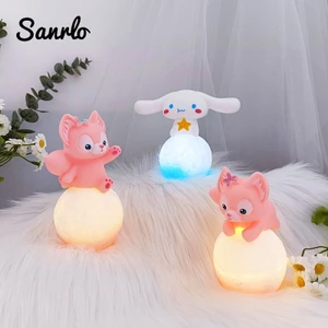 Kawaii 3D Mặt Trăng Đèn Ngủ Cinnamoroll Kuromi Giai Điệu Hình Hoạt Hình Đèn LED Dễ Thương Vẻ Đẹp Phòng Ngủ Trang Trí Đầu Giường