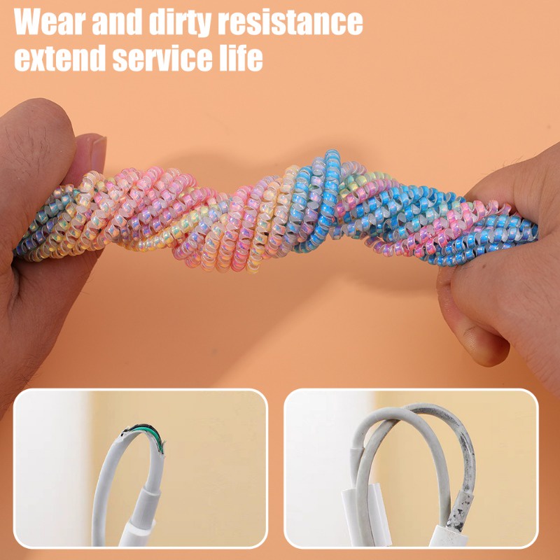Bảo vệ dây dây bọc cáp winder organizer / bộ bảo vệ cáp xoắn ốc / đường sạc cáp tai nghe dây quấn xoắn ốc / bộ bảo vệ cáp đường truyền dữ liệu sạc usb 1,4m /