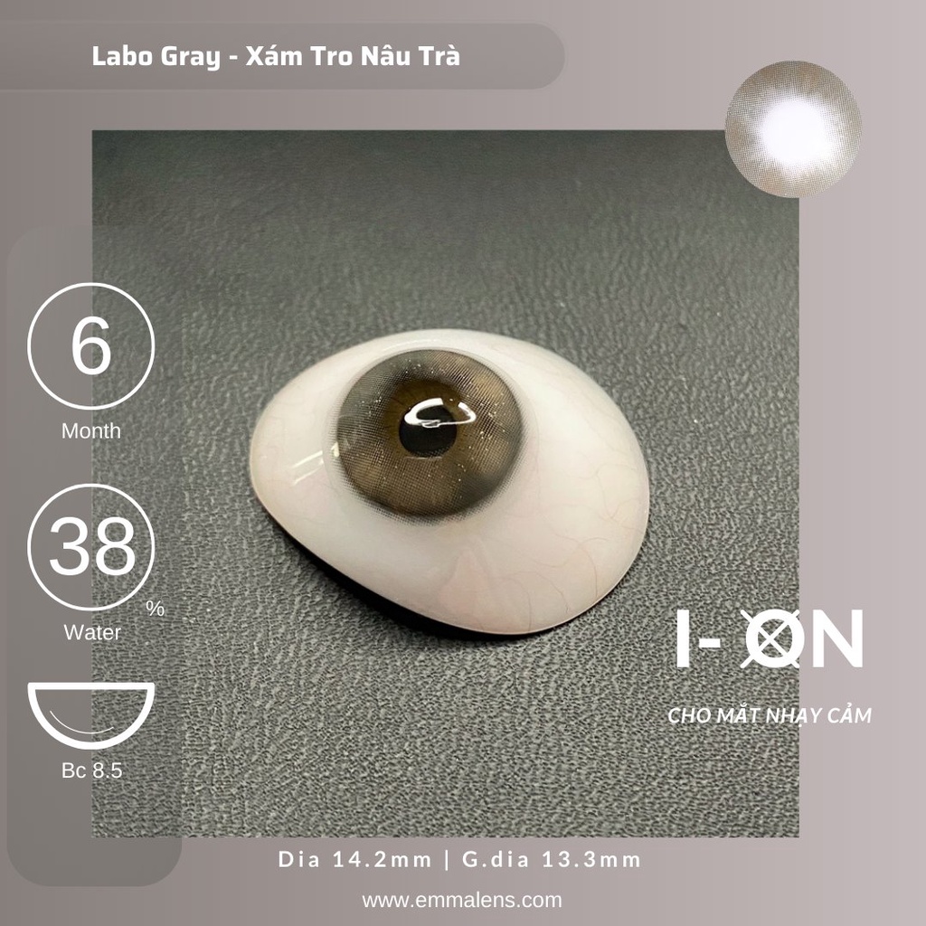 Kính áp tròng Labo Gray | Lens xám tây | Emma Lens