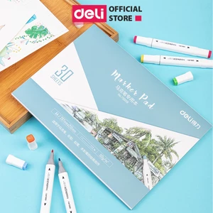Giấy vẽ màu marker chuyên dụng Deli - 30 tờ 110gsm - Giấy cao cấp, dày, dễ chồng màu, tản màu