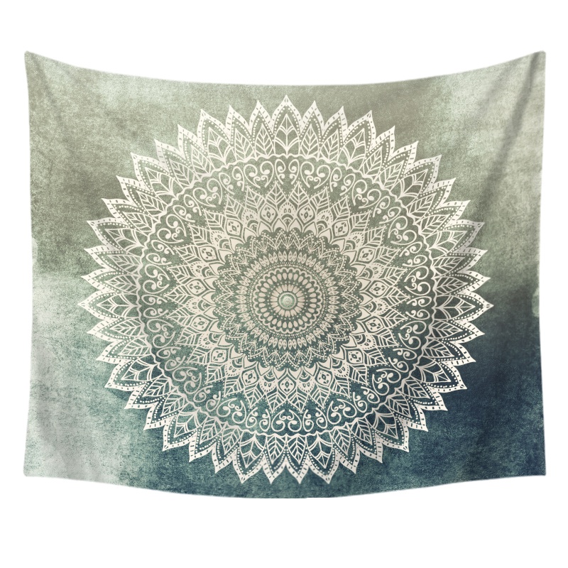 Thảm Treo Tường Bằng Polyester Họa Tiết Mandala Kèm Kẹp Trang Trí Nội Thất