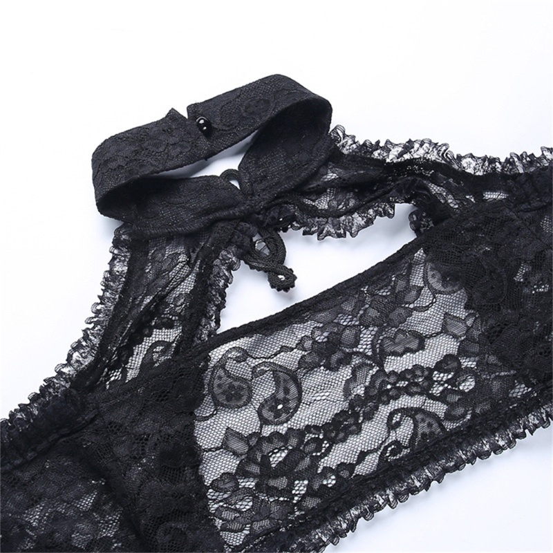Vic Nữ Đứng Cổ Áo Crop Top Nữ Nhìn Xuyên Qua Che Tất Cả Trận Đấu Rỗng Ra Crop Top Phù Hợp Với Goth Top