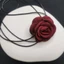 Vòng cổ cổ Mya Vòng cổ cổ mát mẻ Retro-Đen Vòng cổ Camellia Vòng cổ Choker