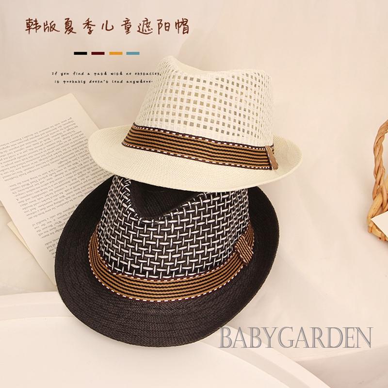 Mũ Cói Rộng Vành Chống Tia UV Phong Cách Vintage Dành Cho Bé 3-6 Tuổi