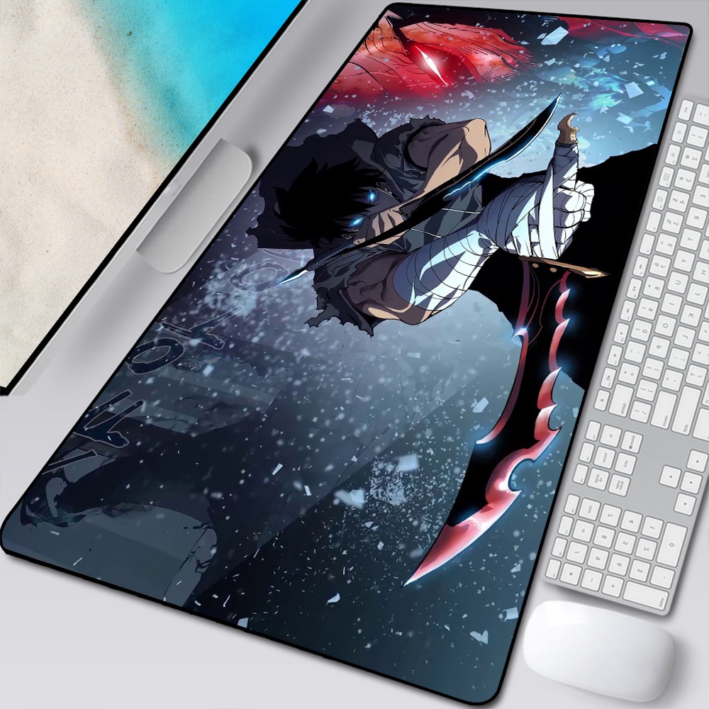 XXL Anime Nâng Cấp Một Mình Họa Tiết Đẹp Lớn Chơi Game Bàn Miếng Lót Chuột Đáng Yêu HD In Máy Tính Game Thủ Khóa Cạnh Chuột Thảm