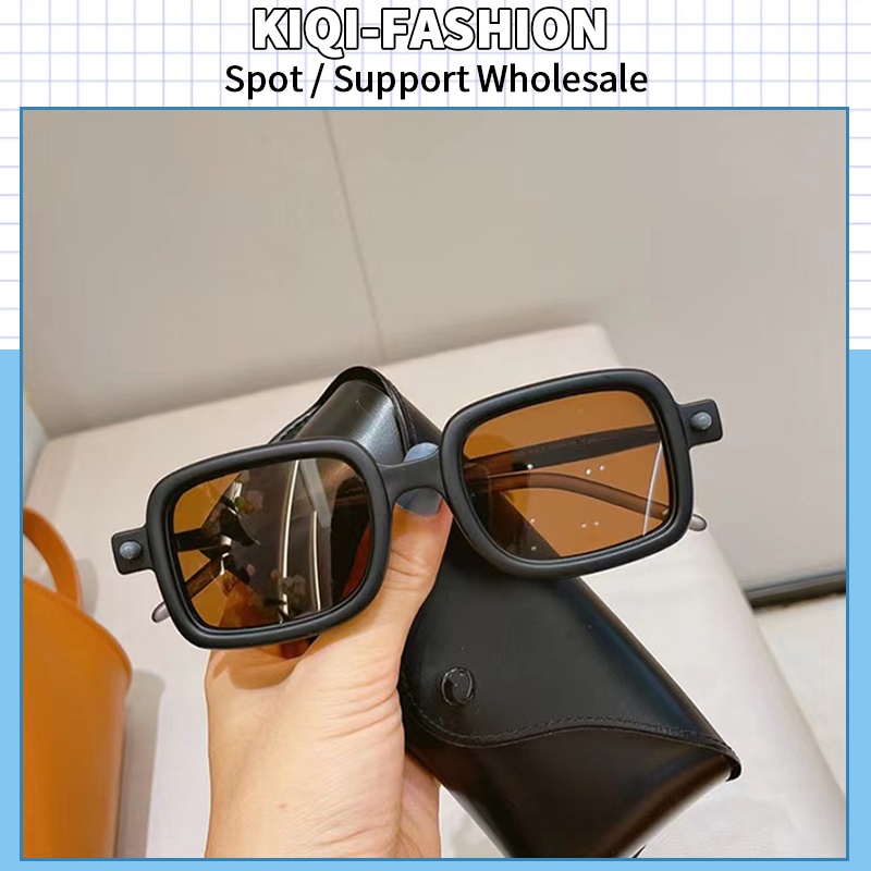 KIQI-FASHION) COD Kính Mát Gọng Vuông Chống Tia UV Phong Cách Âu