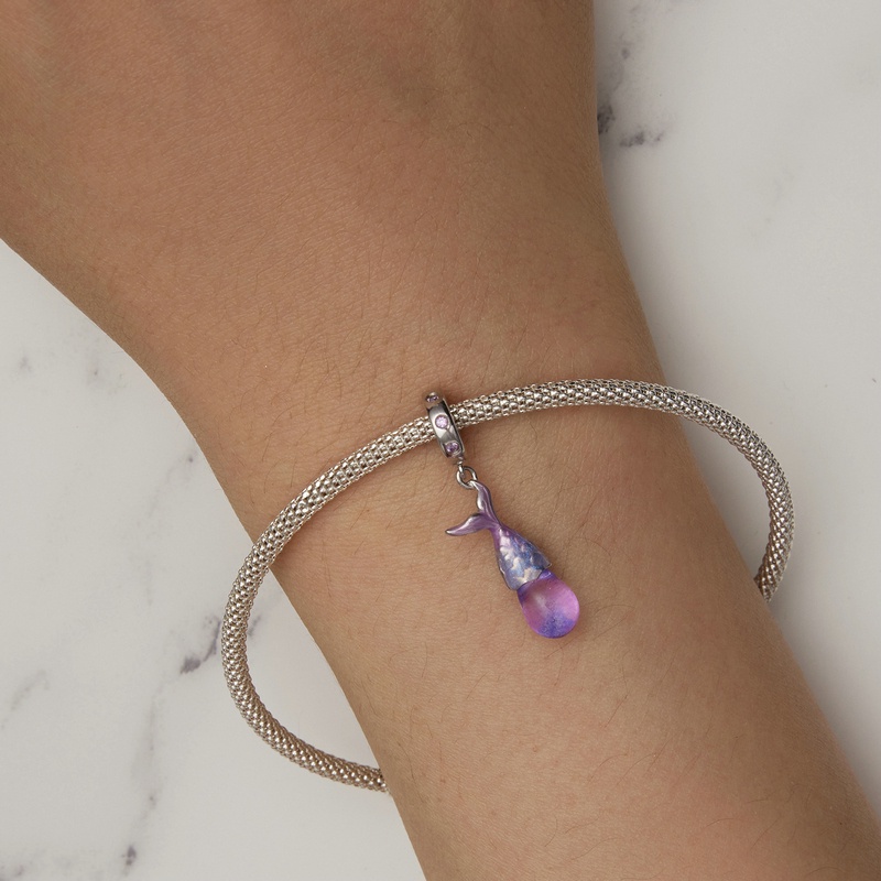 Mặt dây chuyền BAMOER bạc sterling 925 kiểu tiên cá thời trang cho nữ