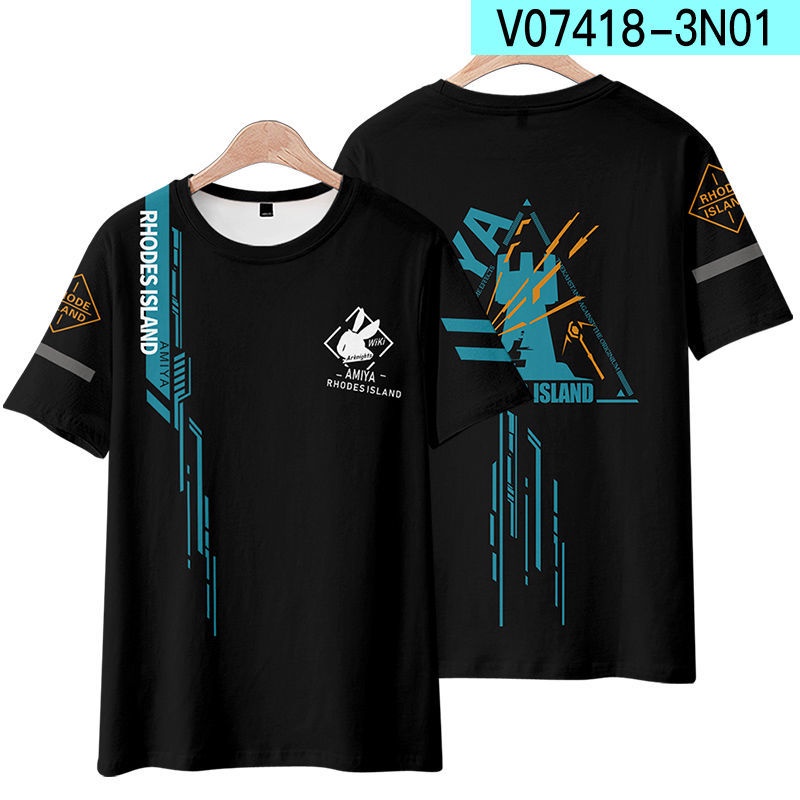 Arknights Áo Thun Nữ Tay Ngắn Tee Unisex Trò Chơi Cosplay Áo Bông Tai Kẹp Anime Thời Trang Oversize Thường Ngày Đồ Họa Hàng Đầu