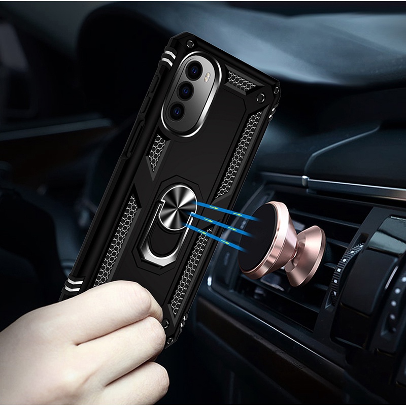 Dành cho Motorola Moto G52 G82 5G Vỏ bảo vệ quân sự hạng nặng có giá đỡ nhẫn