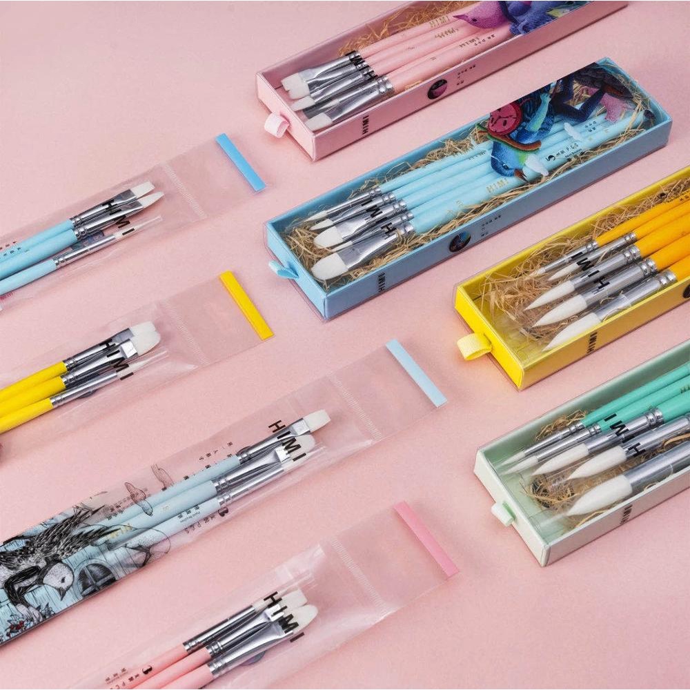 Bộ 3 / 5 Cọ Vẽ Màu Nước Acrylic Mặt Và Cơ Thể