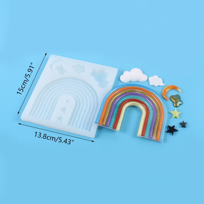 Inste Ngày Lễ Tình Nhân Cầu Vồng Khuôn Silicon Fondant Khuôn Socola DIY Đất Sét Nhựa Mô Hình Bánh Trang Trí Dụng Cụ Nướng Bánh Acces