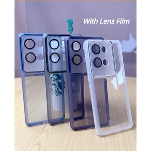 Ốp điện thoại di động TPU mờ 2 trong 1 đầy màu sắc cho OPPO Reno14 F Reno13 F 14 8 Pro Plus A6t A6X A5i A5 Pro 4G 5G Có màng ống kính Vỏ điện thoại chống vân tay mờ sang trọng