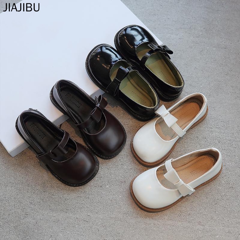 Children's Doll Shoes Cute Girl's Peas Shoes Giày Công Chúa Dễ Thương Cho Bé Gái Giày Mũi Tròn Chống Trượt Cho Bé Giày đồng Phục Học Sinh Tiểu Học Giày Bệt Thời Trang Hàn Quốc Cho Bé Gái Giày Da Mũi Tròn Chống Va Chạm Giày Mary Jane Bé Gái