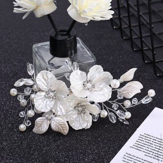 Trâm Cài Tóc Hình Hoa Đính Ngọc Trai Trắng Phong Cách Trung Hoa Thời Trang Cho Cô Dâu