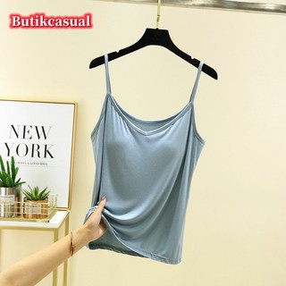 Phụ Nữ Ngực Miếng Lót Cổ Chữ V Camisole modal cotton Trơn Camisoles 2025 Mùa Hè Mỏng Áo Thường Ngày
