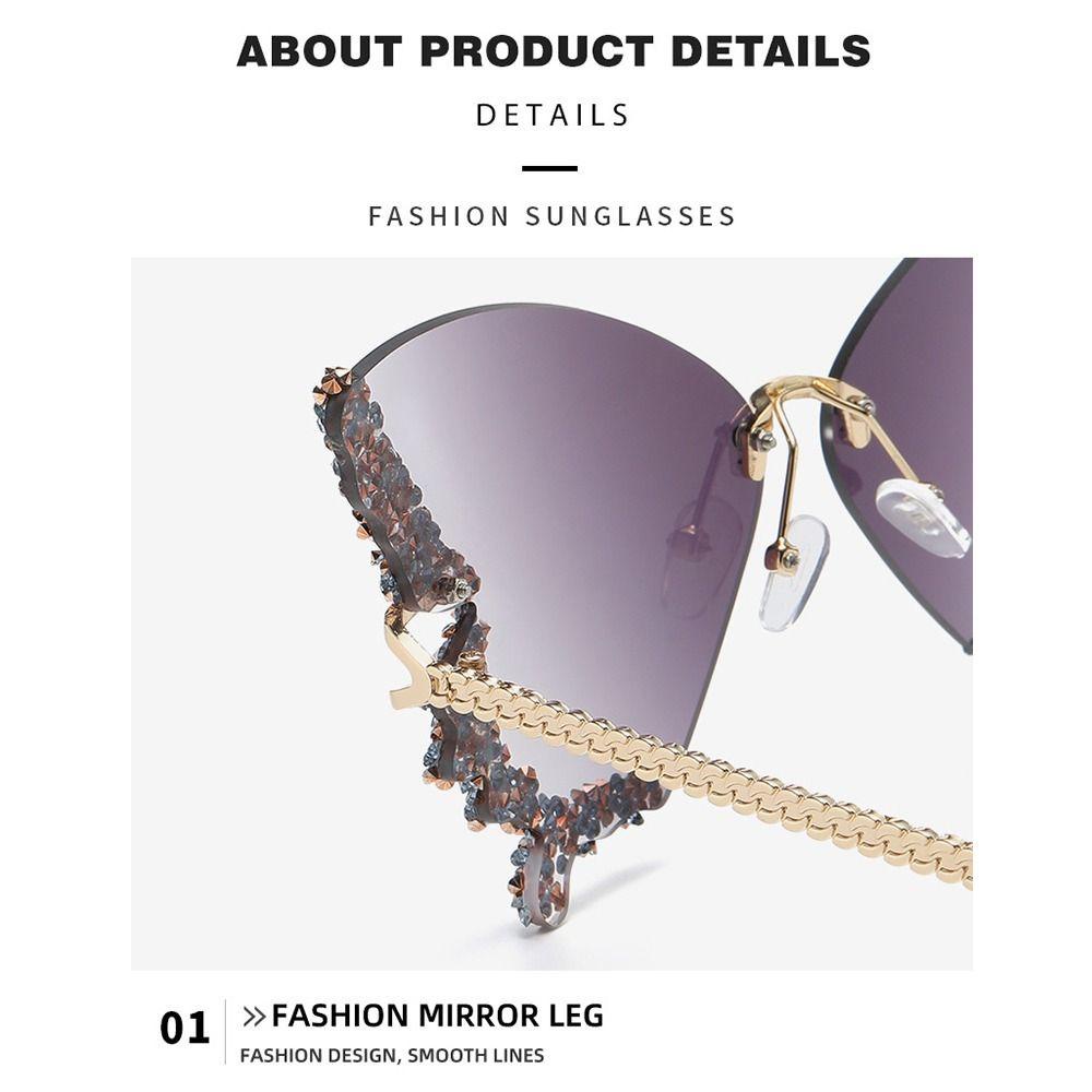 Kính râm bướm MERIGGIARE Kim cương quá khổ Kính râm Bling kim cương