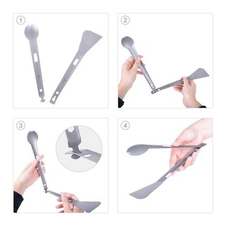 Bộ Dụng Cụ Nấu Ăn Đa Năng 4 Trong 1 Bằng Hợp Kim Titan Tiện Dụng Khi Đi Cắm Trại