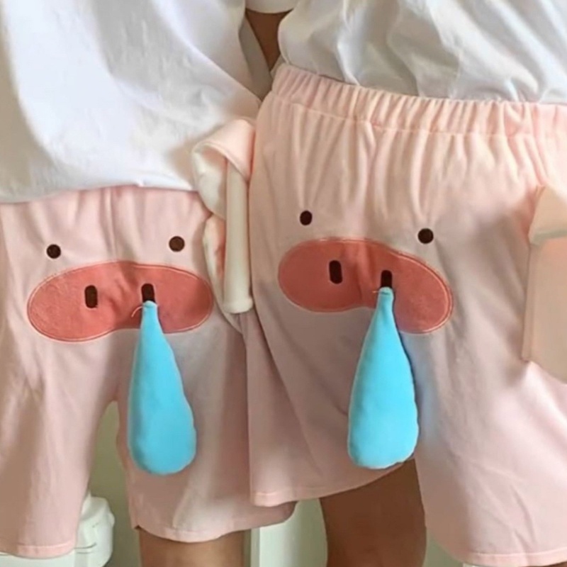 Mis Nam Heo Con Quần Short Động Vật Ngộ nghĩnh Bộ Đồ Ngủ Quần Short Nữ Dễ Thương Lợn Quần Short Cho Gia Đình