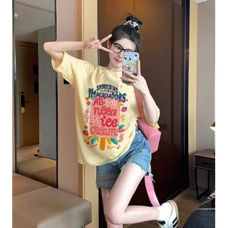Áo thun tay ngắn phong cách Hàn Quốc cho nữ chất liệu cotton