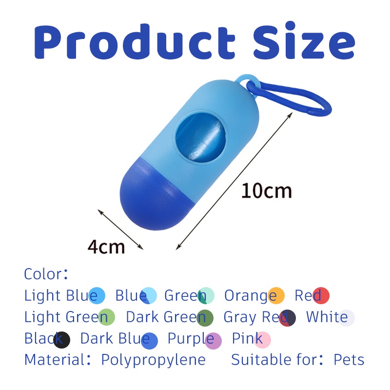 HamshMoc Di Động Thú Cưng Poop Túi Đựng Chất Thải Nhẹ Túi Đựng Dây Xích Đính Kèm Túi Đựng Tuyệt Vời Phù Hợp Với Bất Kỳ Dây Xích Chó