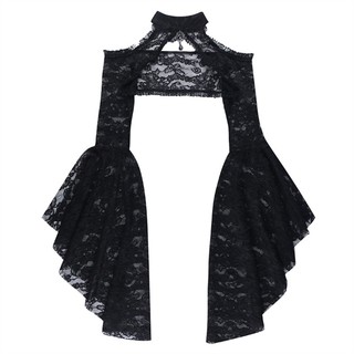 Ele Nữ Cổ Đứng Crop Top Nữ Nhìn Xuyên Qua Che Tất Cả Trận Đấu Rỗng Ra Crop Top Phù Hợp Với Goth Top
