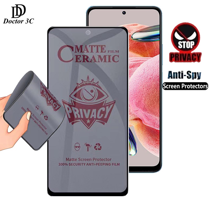 kính cường lực chống nhìn trộm chống bám vân tay dẻo Cho Redmi Note 14 13 12 12s 11 11T 11s 10 10s 9 9s 8 Pro+ CHINA Plus  4G 5G 2024