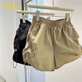 Phiên Bản Hàn Quốc Quần Short Rời Nữ Ống Rộng Dây Rút Nhanh Khô Chân Dài Hot Girl Hot Hot Hot Quần
