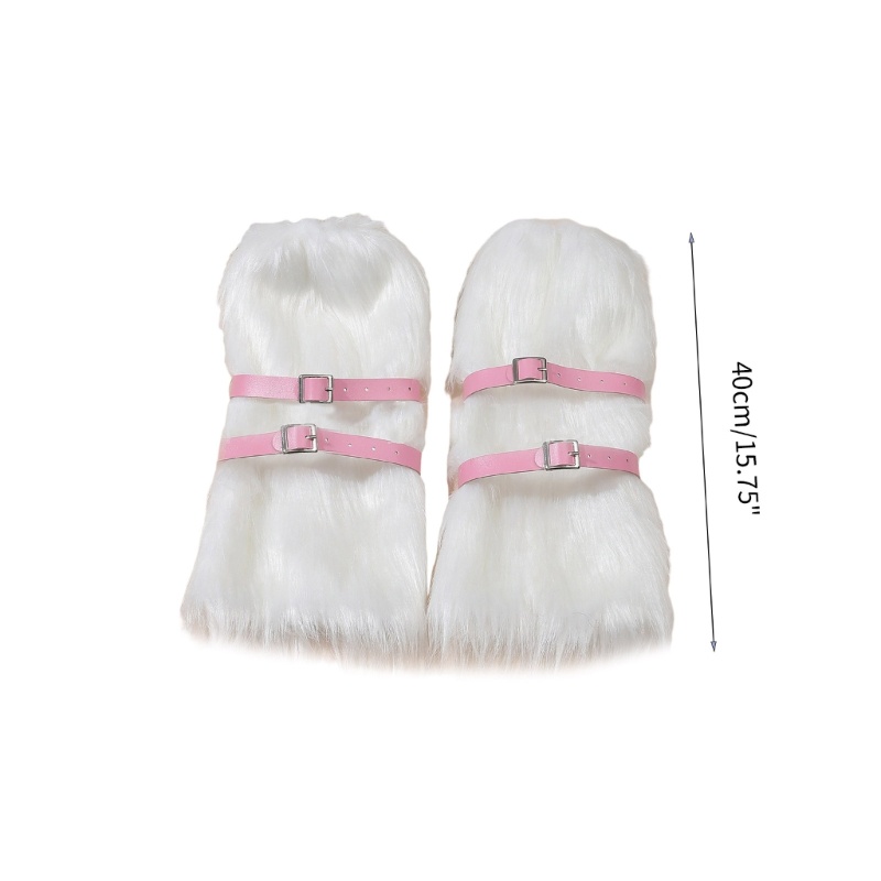 Dasbsug Lông Thú Giả Lông Thú Giữ Ấm Chân Lông Giày Cao Gót Boot Còng Bao Carnivals Boot Cover
