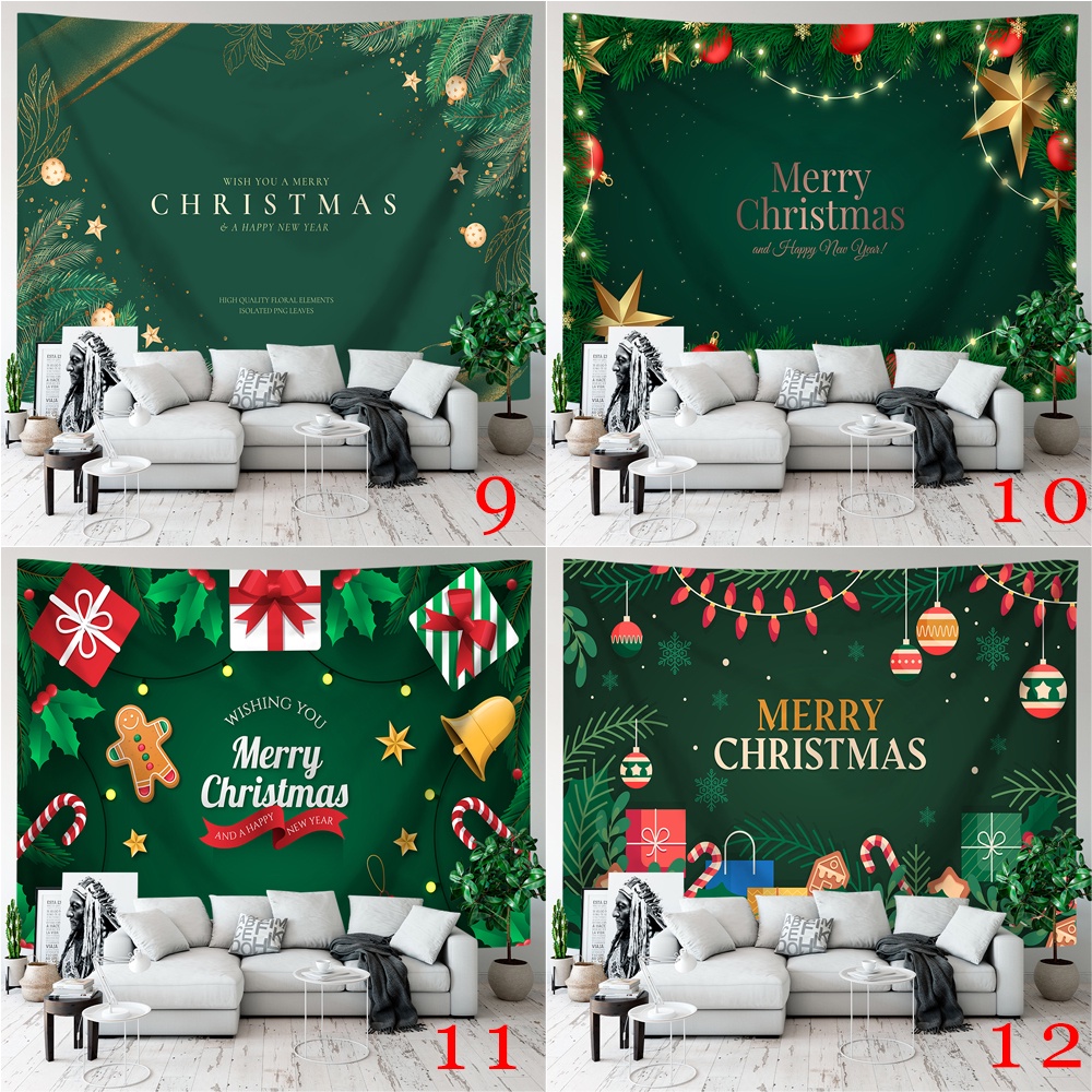 Thảm Treo Tường Bằng Polyester Kèm Kẹp Trang Trí Giáng Sinh Năm Mới