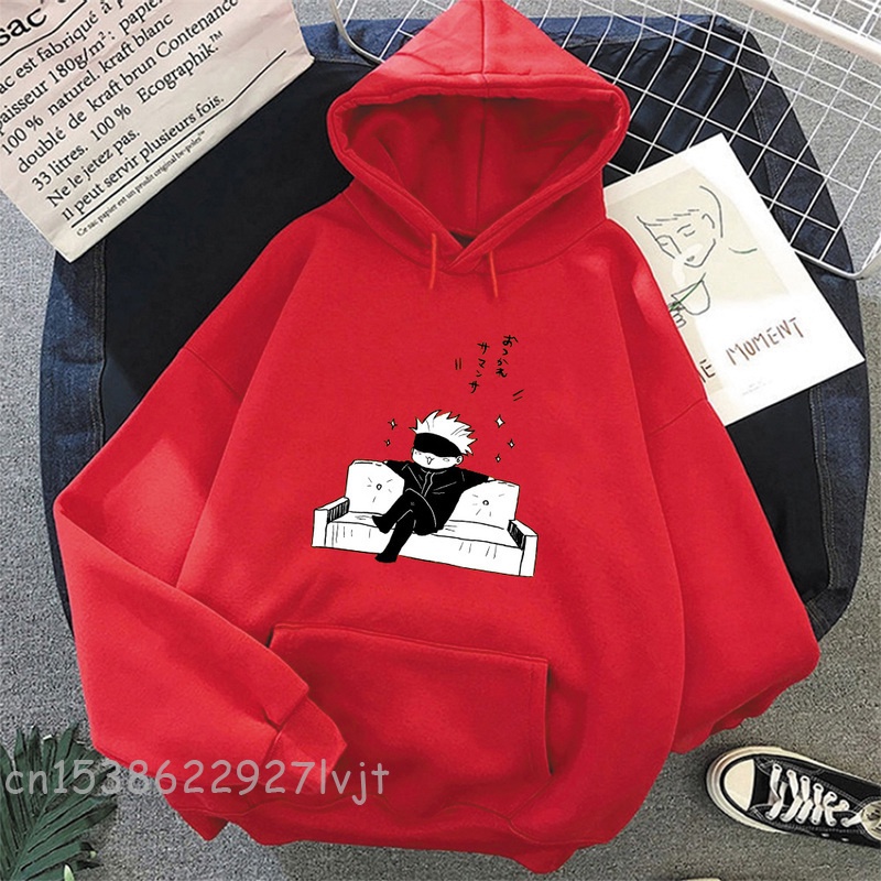Jujutsu kaisen anime hoodie women gojo satoru print 2023 spring aesthetic sweatshirt harajuku streetwear tops