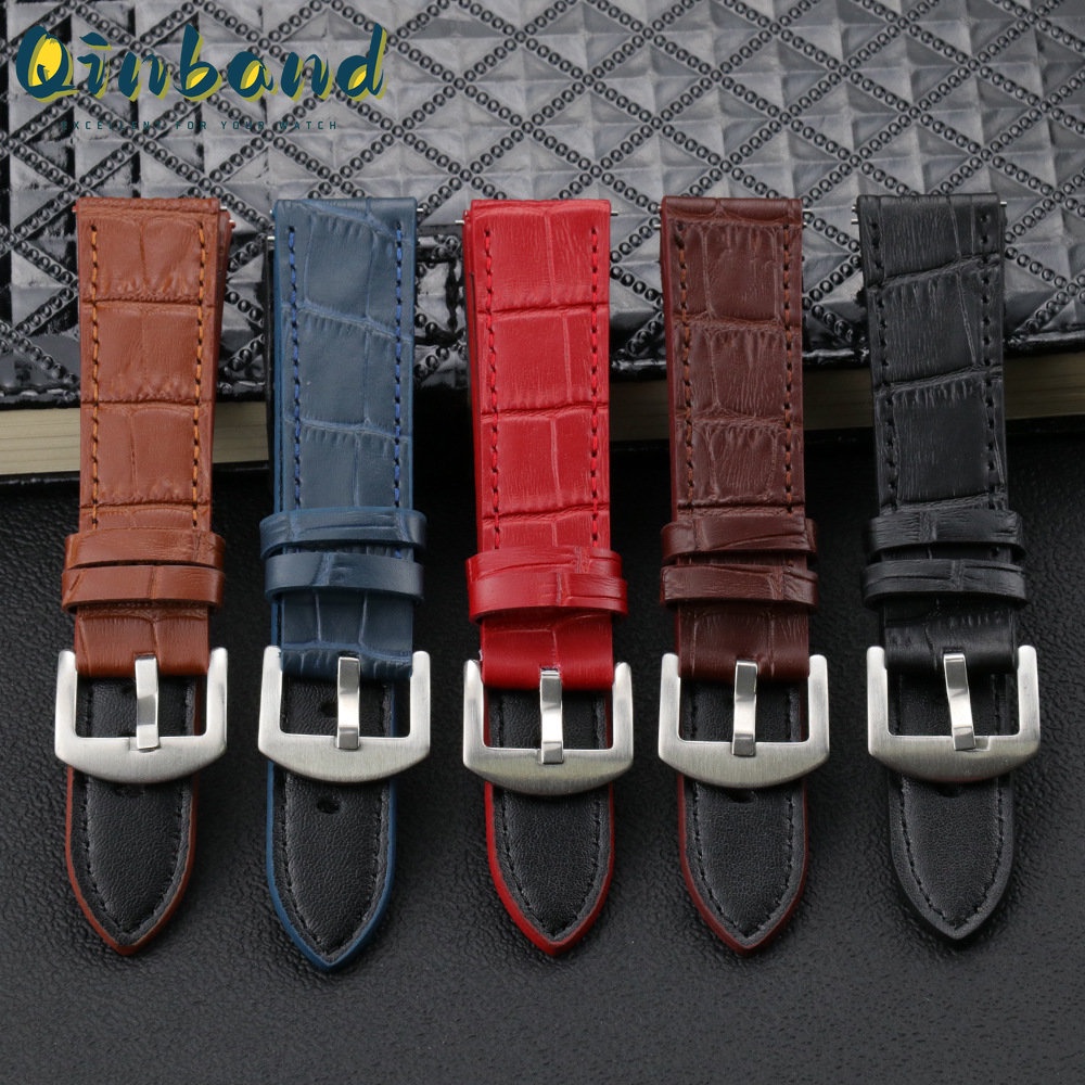 Dây Đeo Đồng Hồ Bằng Da Bò Thật 18mm 20mm 22mm Tháo Gỡ Nhanh